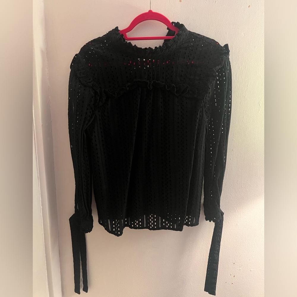 Madewell Black Eyelet Blouse